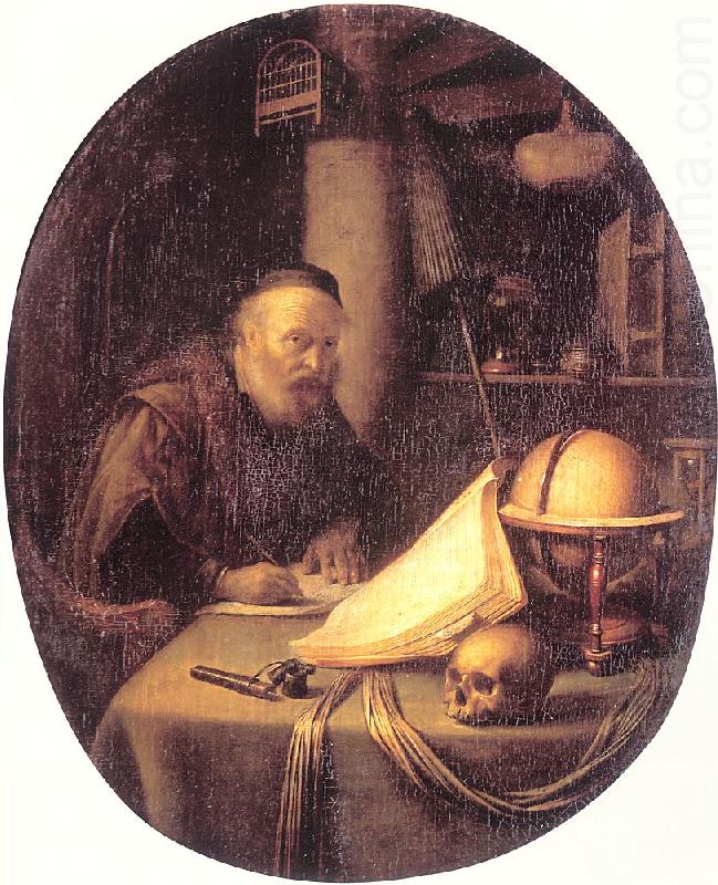 Man Interrupted at His Writing, DOU, Gerrit